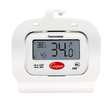 Cooper-Atkins 2560 Refrigerator/Freezer Thermometer – -22° to 122°F, ±1°F, 1‑7/8" LCD, Batt - 36/Case
