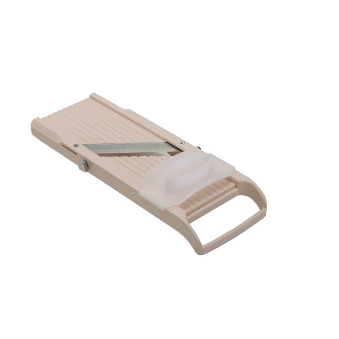 Matfer 186706MC Mandoline Slicer – 3 Stainless Steel Blades, Safety Pusher, Plastic Polypropylene Handle Japan