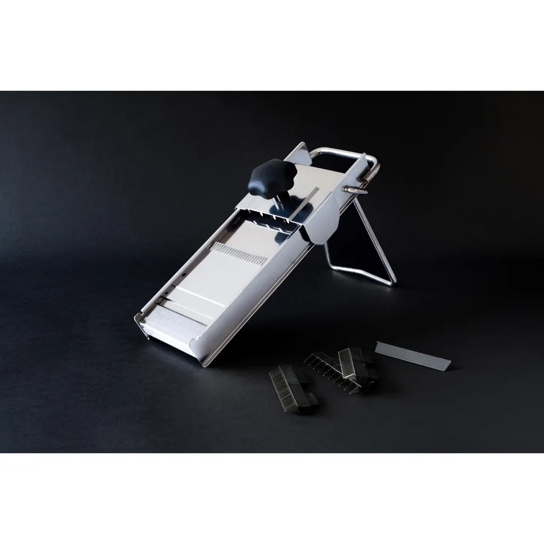 Matfer 215000 Mandoline Slicer – 3‑Blade Julienne, Straight & Serrated Edge, 18/10 Stainless Steel, French Made