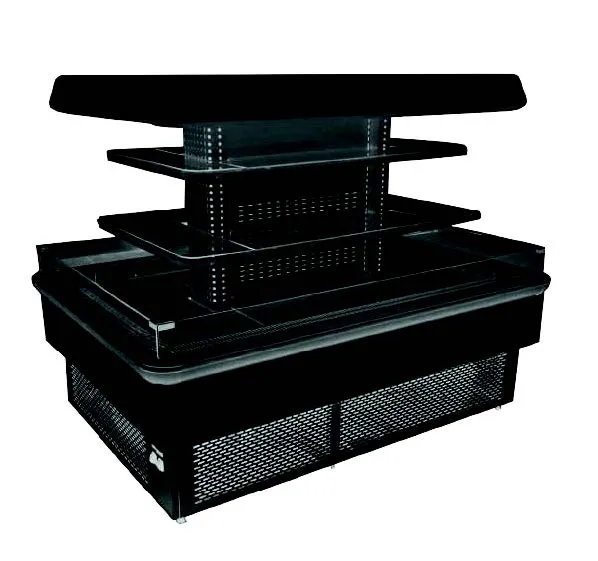 Kool-It KAR-110-IS-R-B Island Merchandiser, 44.8 cu.ft. Capacity, Black Stainless Steel, Remote