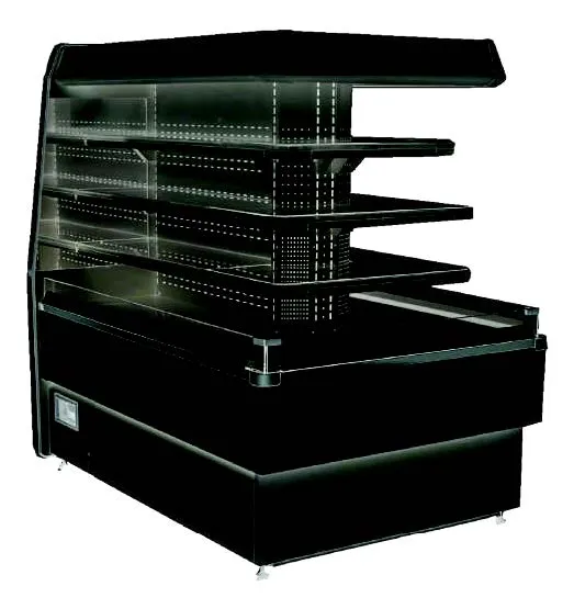 Kool-It KAR-55-EC-R-B Open Air Merchandiser, 18.6 cu.ft., 55"W x 40-1/5"D x 5-1/2"H, Black, 3 Shelves, LED
