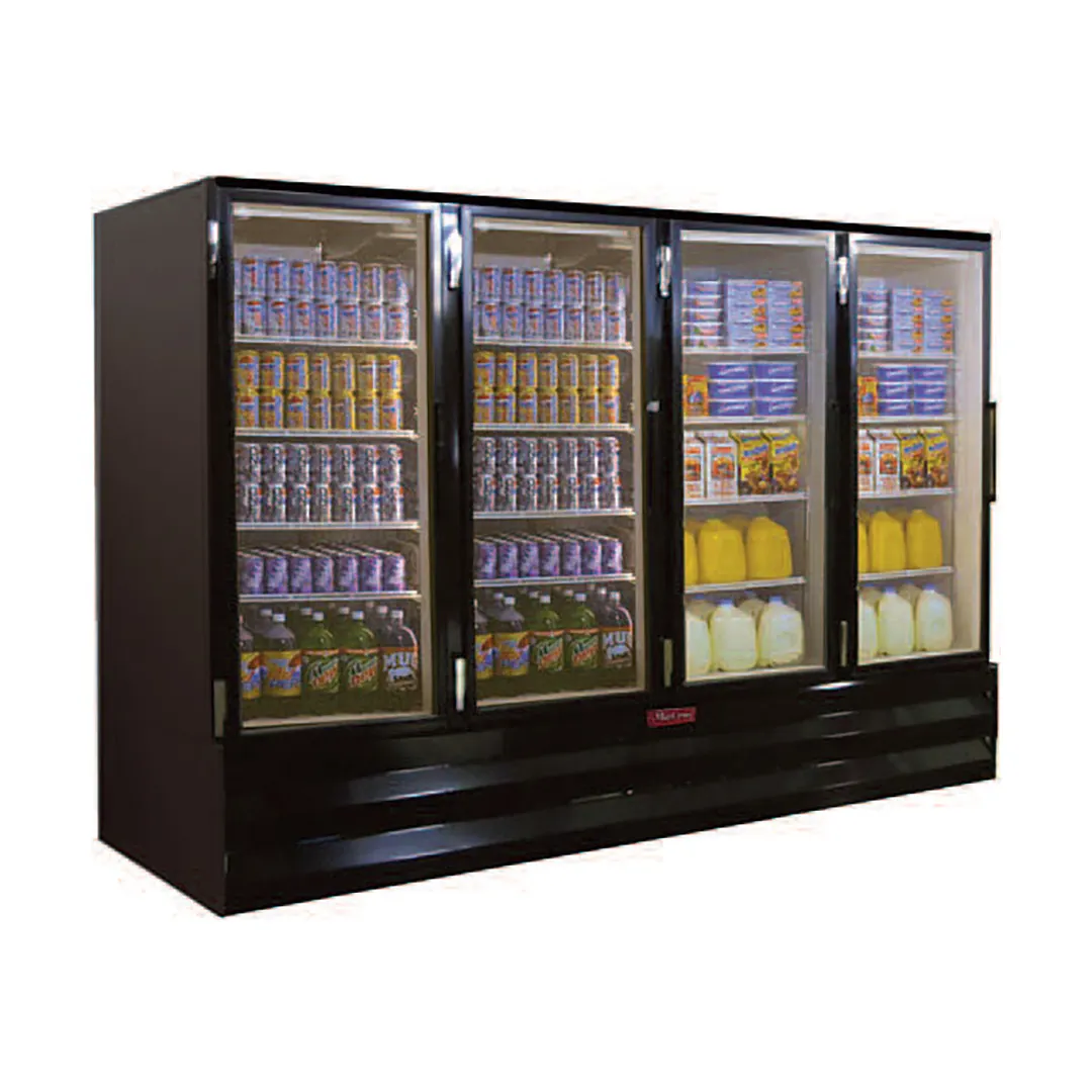 Howard-McCray GF102BM-FF-B 103" 4 Glass Door Merchandiser Freezer in Black, 102 cu. ft.
