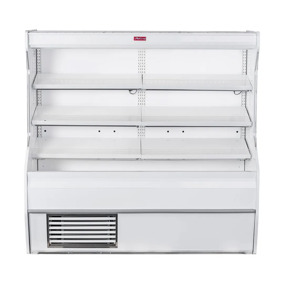Howard-McCray SC-M32E-6-LED 74'' Vertical Meat Open Air Merchandiser in White, Self-Contained