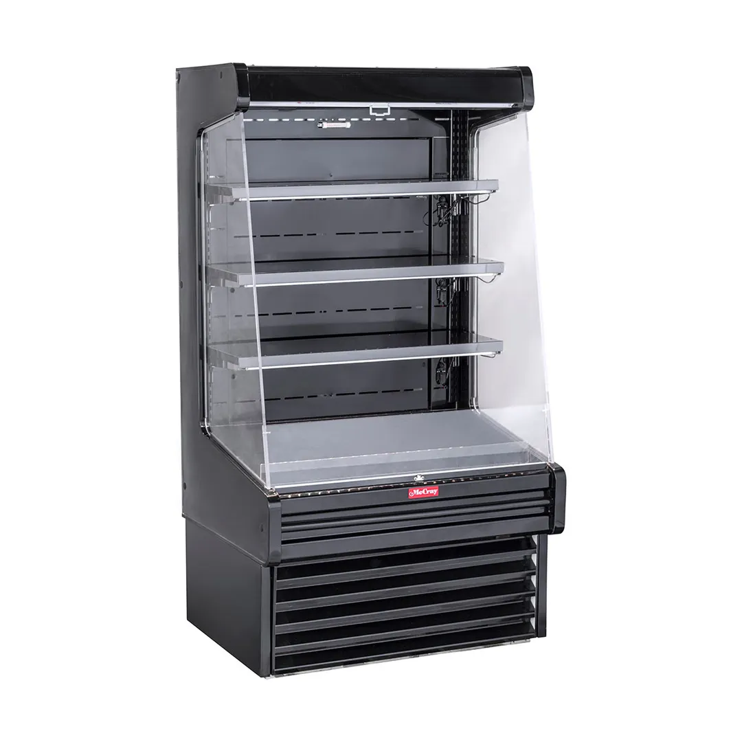 Howard-McCray SC-OD30E-3-SW-B 39" Vertical Multi-Purpose Open Merchandiser in Black, Self-Contained