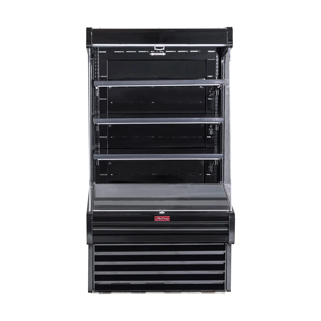 Howard-McCray SC-OD30E-3-SW-B 39" Vertical Multi-Purpose Open Merchandiser in Black, Self-Contained