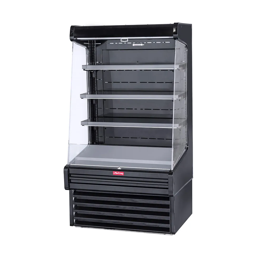 Howard-McCray SC-OD30E-3-SW-B 39" Vertical Multi-Purpose Open Merchandiser in Black, Self-Contained