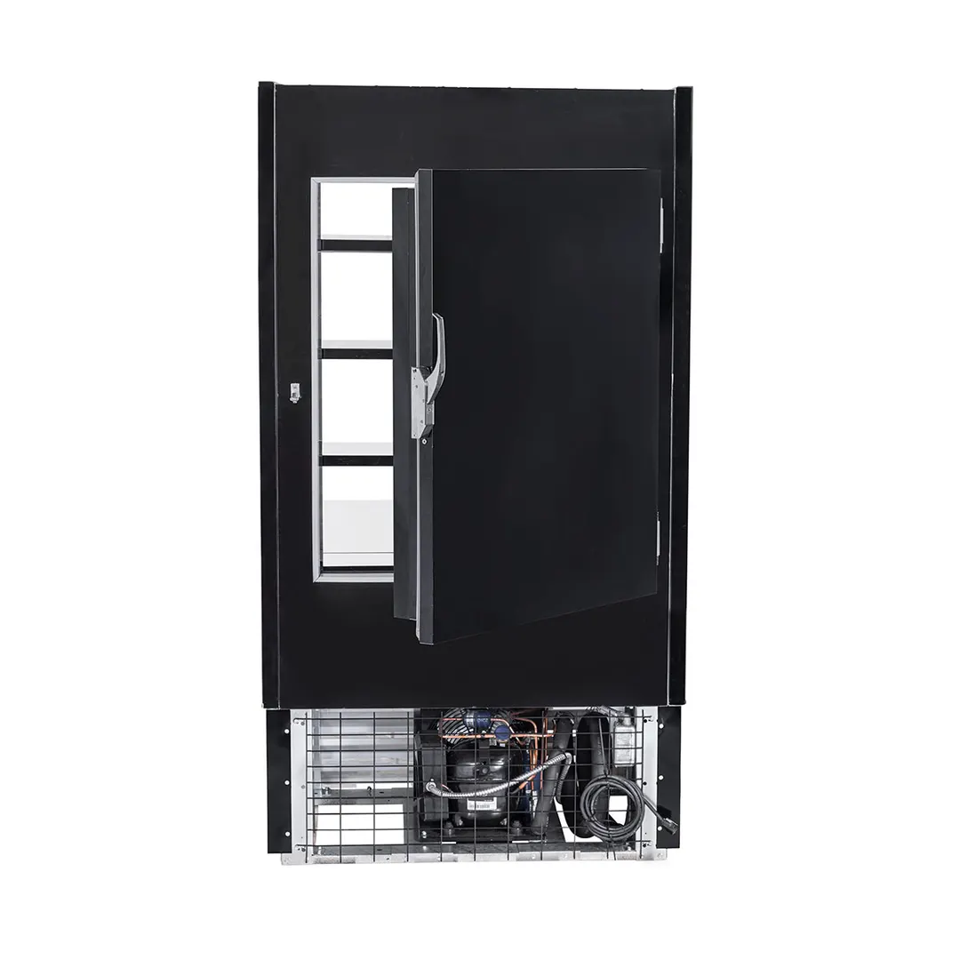 Howard-McCray SC-OD30E-3-SW-B 39" Vertical Multi-Purpose Open Merchandiser in Black, Self-Contained