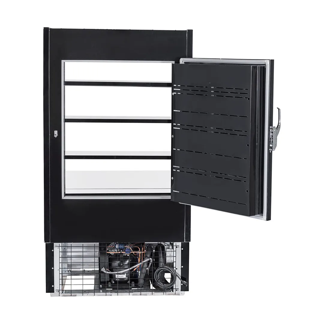 Howard-McCray SC-OD30E-4-SW-B 51" Horizontal Multi-Purpose Open Merchandiser in Black, Self-Contained