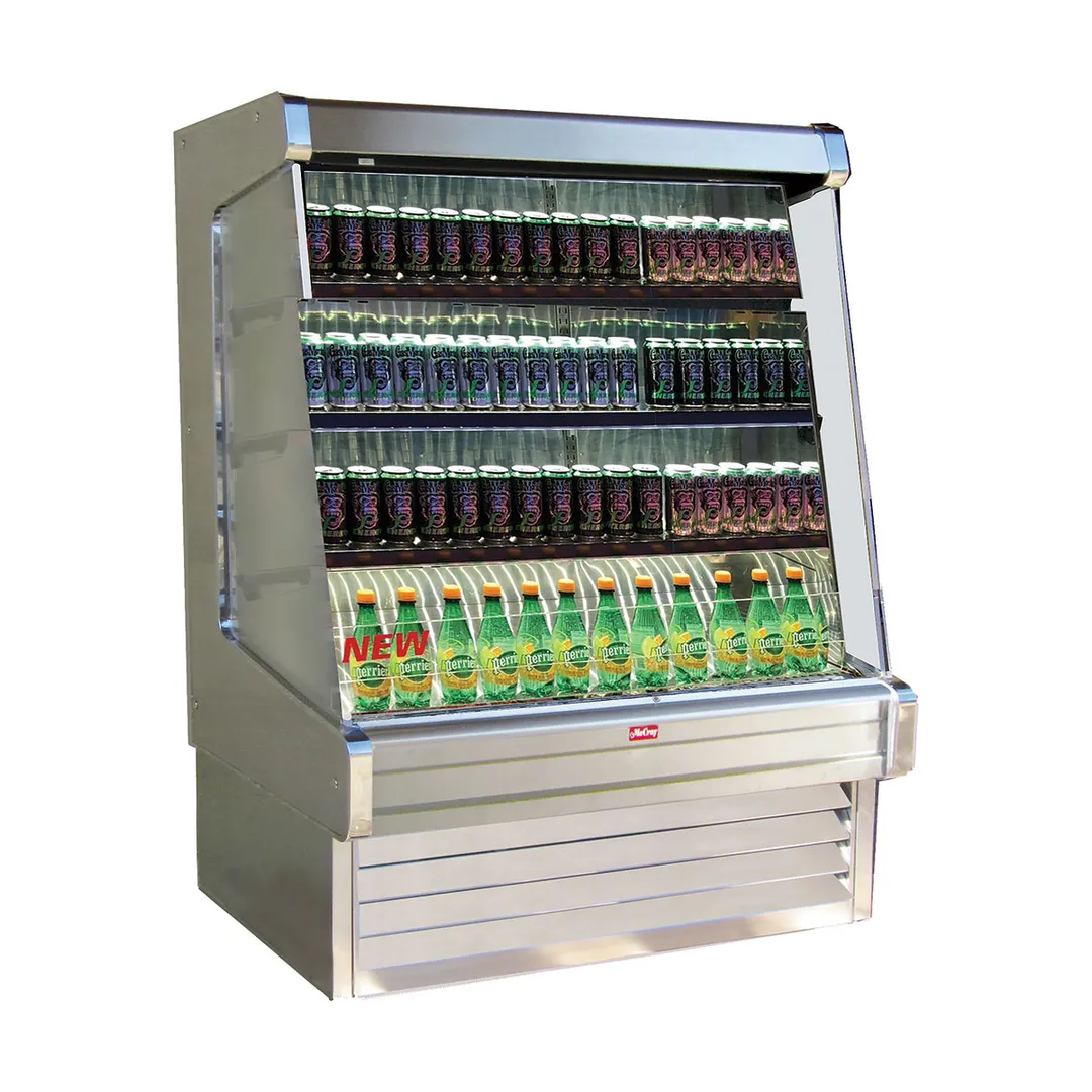 Howard-McCray SC-OD30E-5-SL-S 63" Vertical Multi-Purpose Open Merchandiser, Stainless Steel, Self-Contained