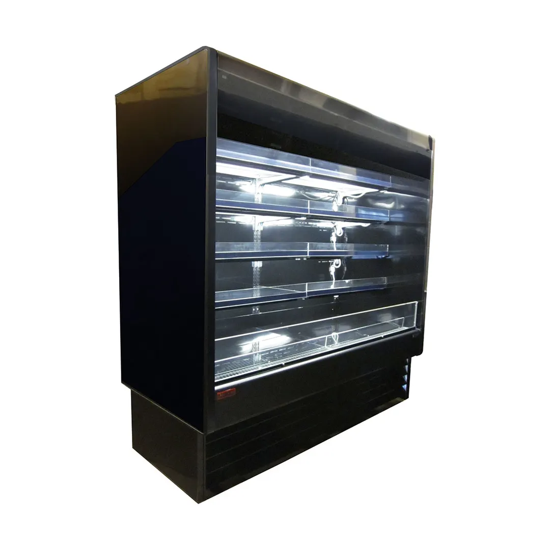 Howard-McCray SC-OD35E-4-B-LED 51'' Vertical Dairy Open Merchandiser in Black, Self-Contained