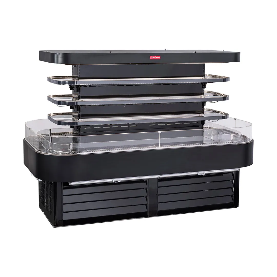 Howard-McCray SC-OD42I-5-B-LED 60'' Island Open Air Merchandiser in Black, Self-Contained