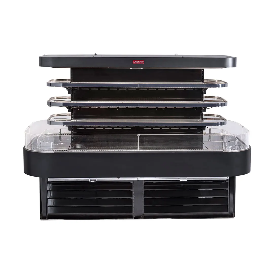 Howard-McCray SC-OD42I-5-B-LED 60'' Island Open Air Merchandiser in Black, Self-Contained