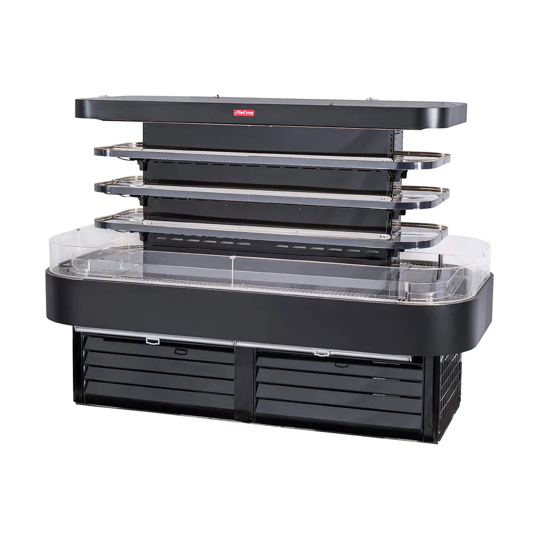 Howard-McCray SC-OD42I-5-B-LED 60'' Island Open Air Merchandiser in Black, Self-Contained