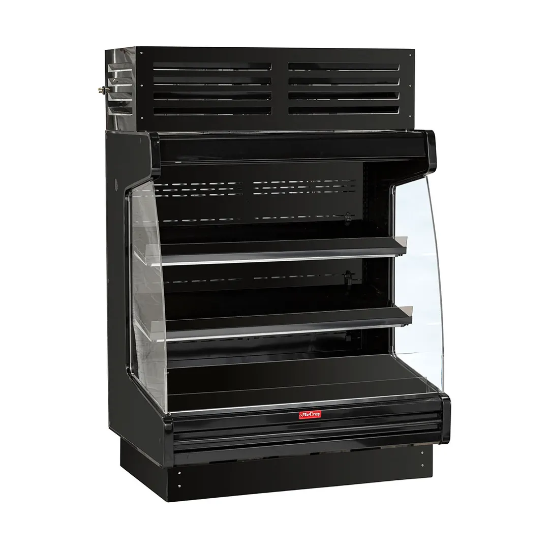 Howard McCray SC-OP35E-4L-LB-B 51" Produce Low-Base Open Merchandiser in Black, Self-Contained