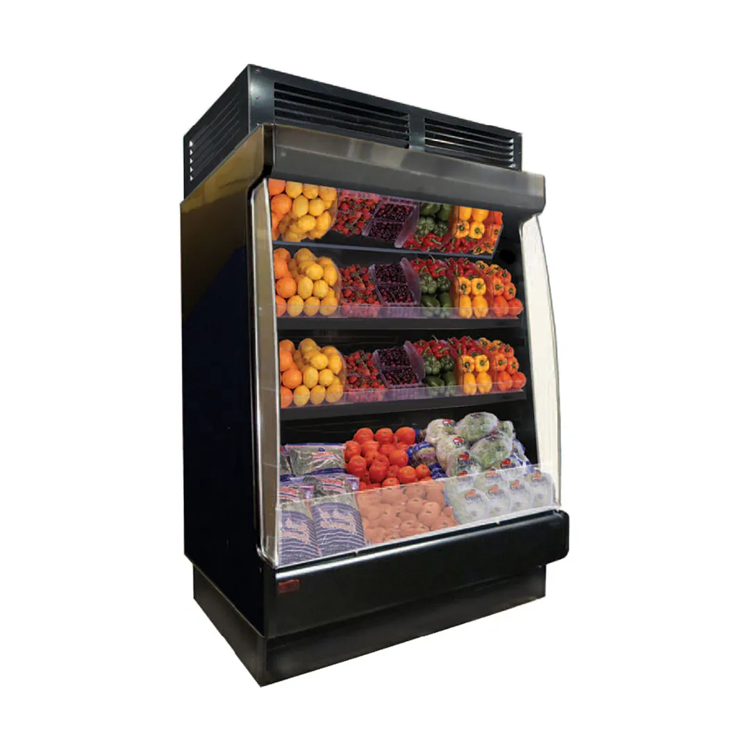 Howard McCray SC-OP35E-4L-LB-B 51" Produce Low-Base Open Merchandiser in Black, Self-Contained
