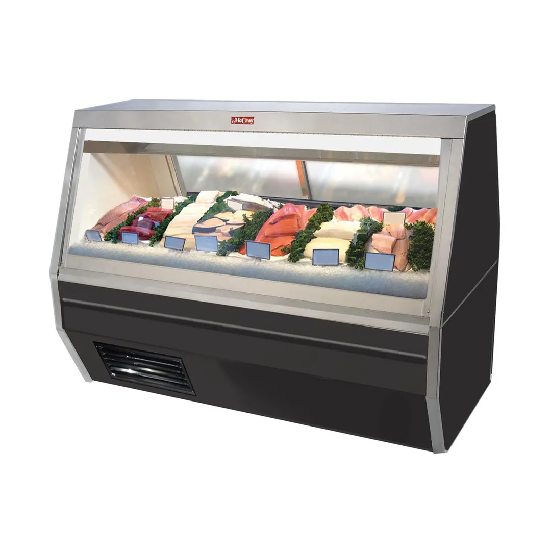 Howard-McCray R-CFS35-6-BE-LED 71" Flat Refrigerated Seafood Display Case, Remote, Black