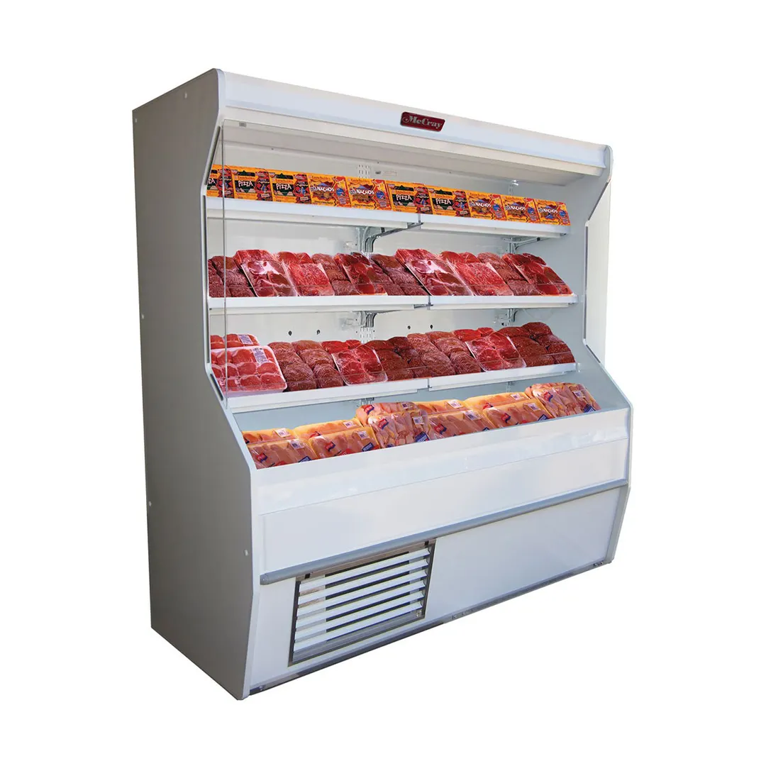 Howard-McCray SC-M32E-6-LED 74'' Vertical Meat Open Air Merchandiser in White, Self-Contained