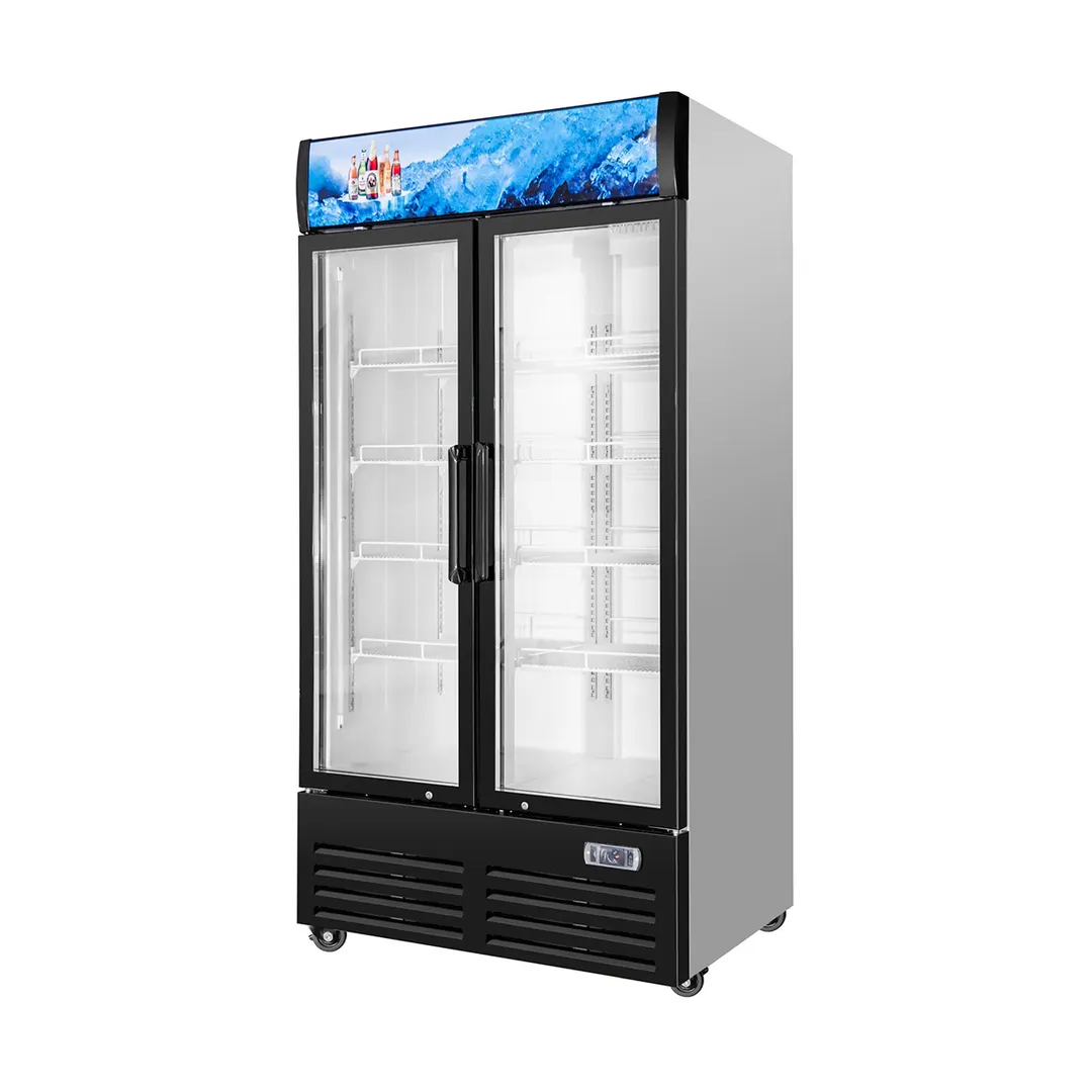 Vitlife Commercial VSC788VCW 40" 2-Glass Door Merchandiser Refrigerator w/ Canopy, 26.5  cu. ft.