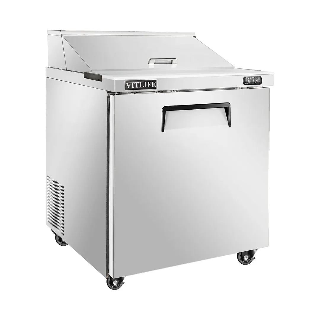 Vitlife Commercial VSP29 60" 1-Section Refrigerated Sandwich / Salad Prep Table, 7.6 cu. ft.