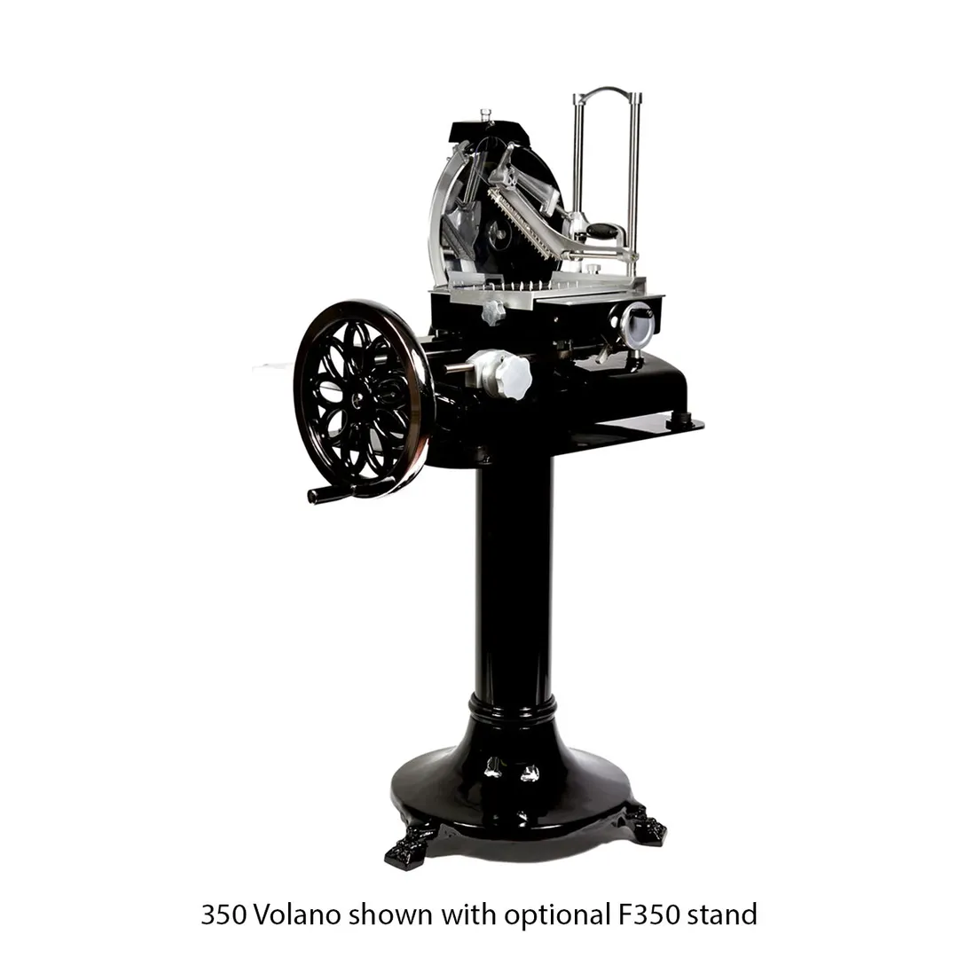 AMPTO 350 VOLANO Manual Flywheel Slicer, 14" Blade, 0 to 3/32" Cutting Thickness, Black Color