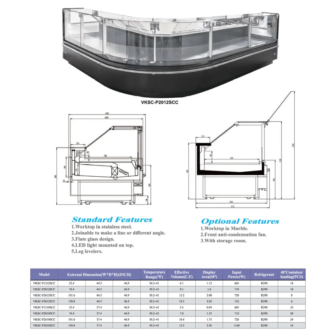 Vitlife Commercial VKSC-P1310SCC 52" Refrigerated Bakery Display Case, 5.2 Cu Ft, R290