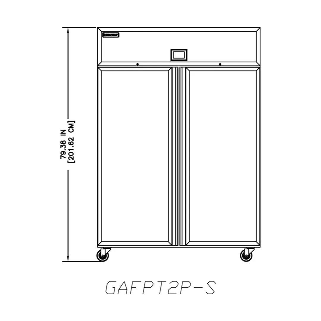Delfield GAFPT2P-S 30" 2-Section Pass Thru Freezer, Top Mounted, 50 cu. ft.