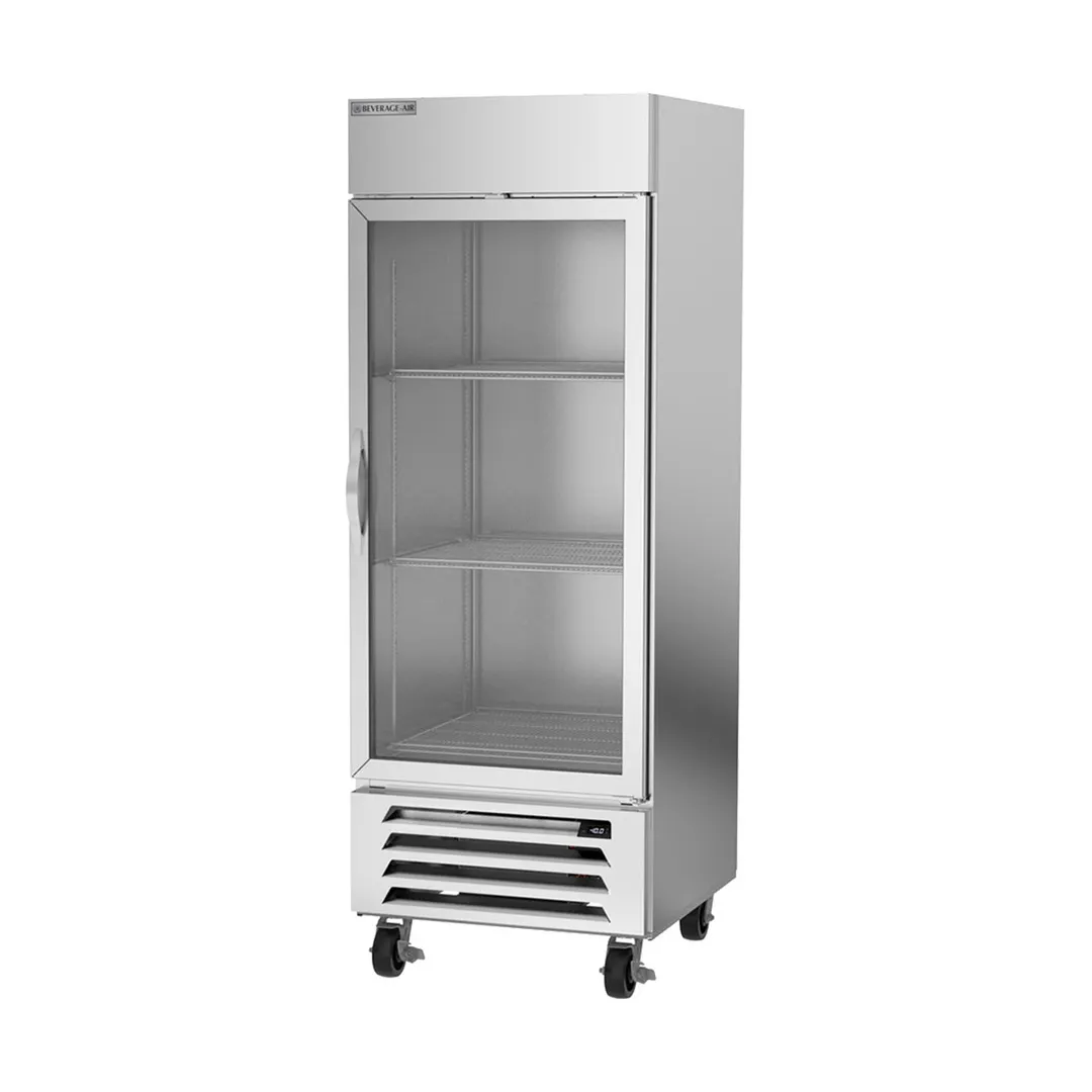 Beverage Air HBF27HC-1-G 30" 1-Glass Door Reach-In Freezer, Bottom Mount, 25.97 cu. ft., Stainless Steel