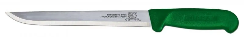 Omcan USA 11848 Fillet Knife - 8" Straight Blade, Stamped Construction, Green Plastic Handle