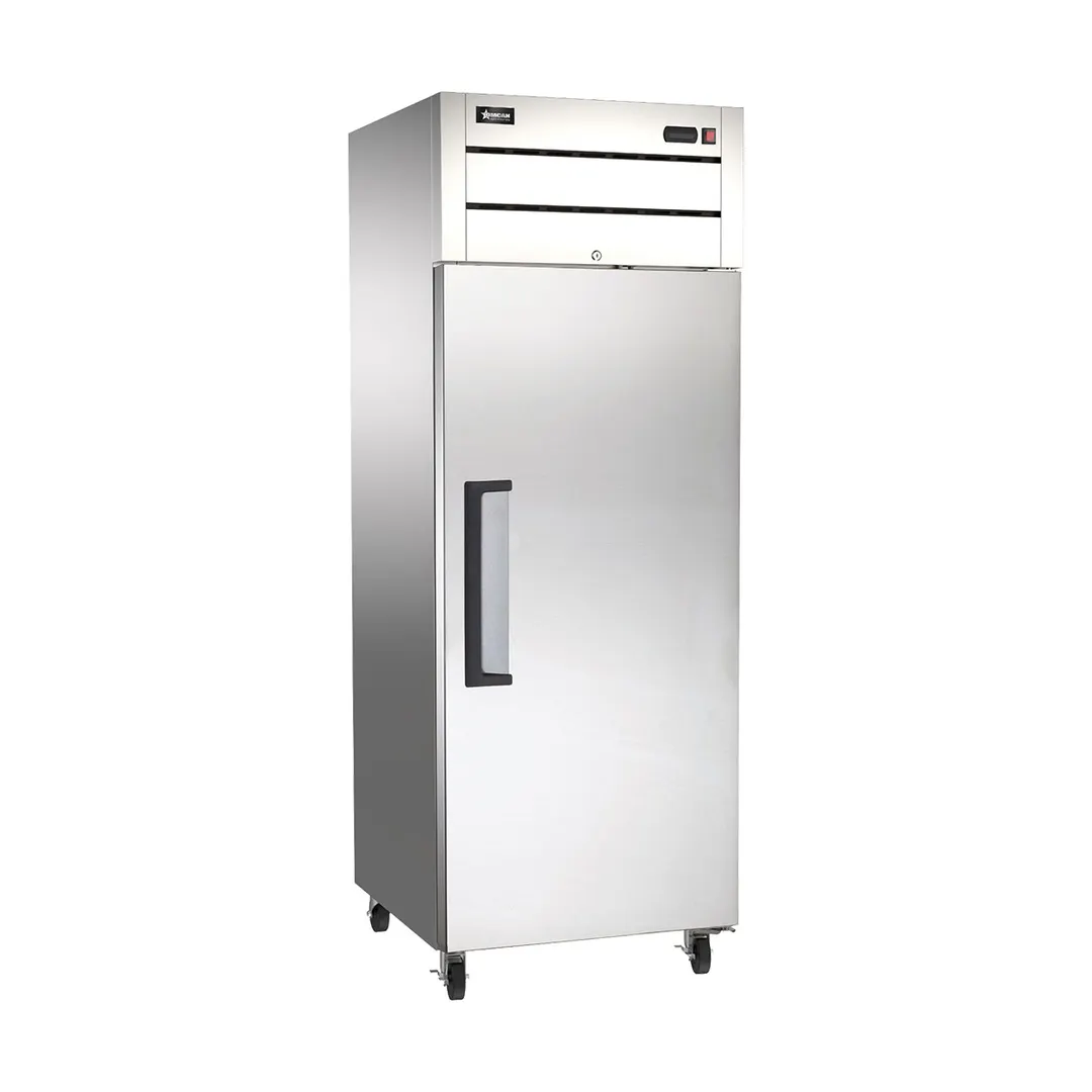 Omcan USA 50116 32" 1-Solid Door Reach-In Freezer, Top Mounted, 21.5 cu. ft., Stainless Steel