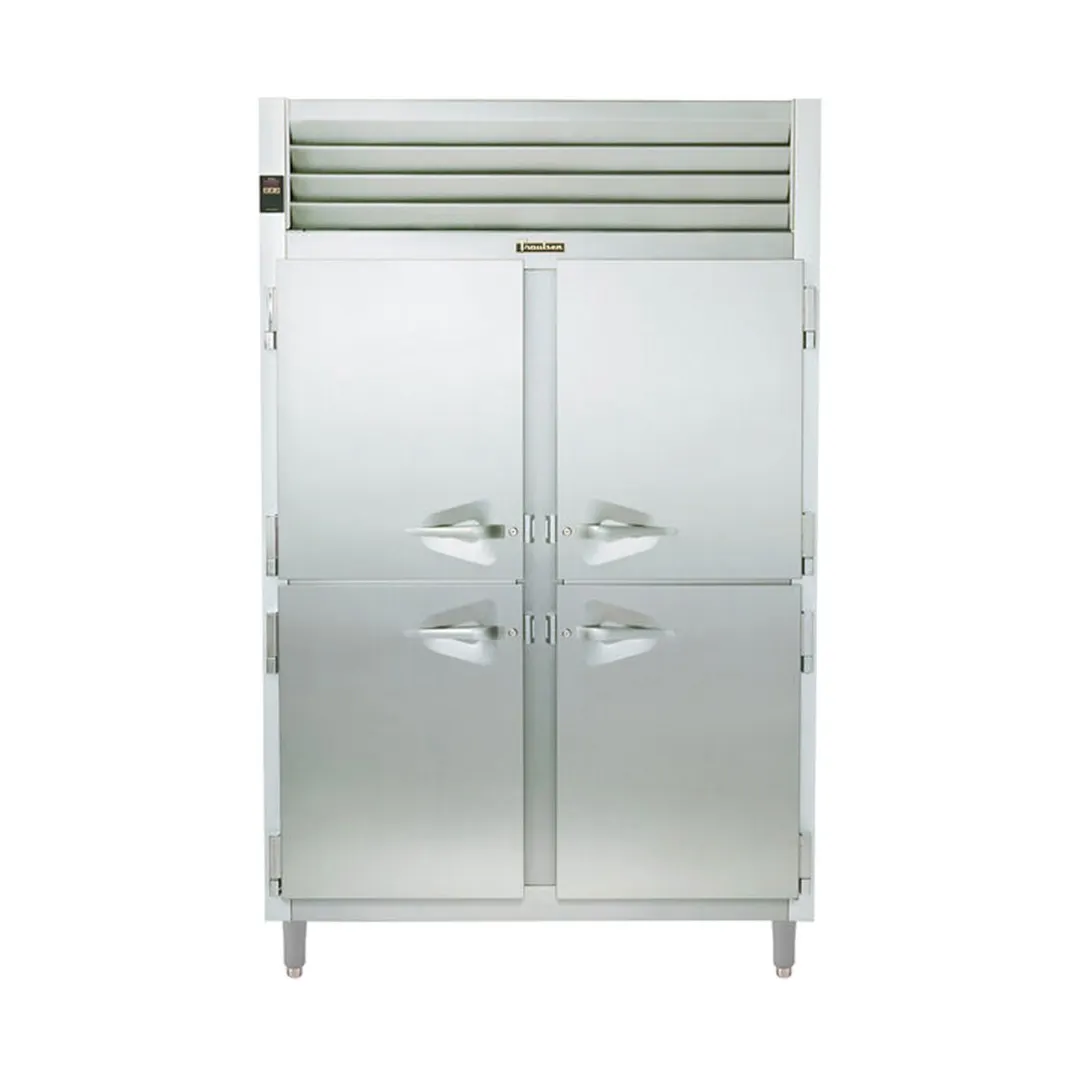 Traulsen RLT226W-HHS 58" 4-Half Solid Door 2-Section Reach-In Freezer, Remote, 40 cu. ft., Stainless Steel