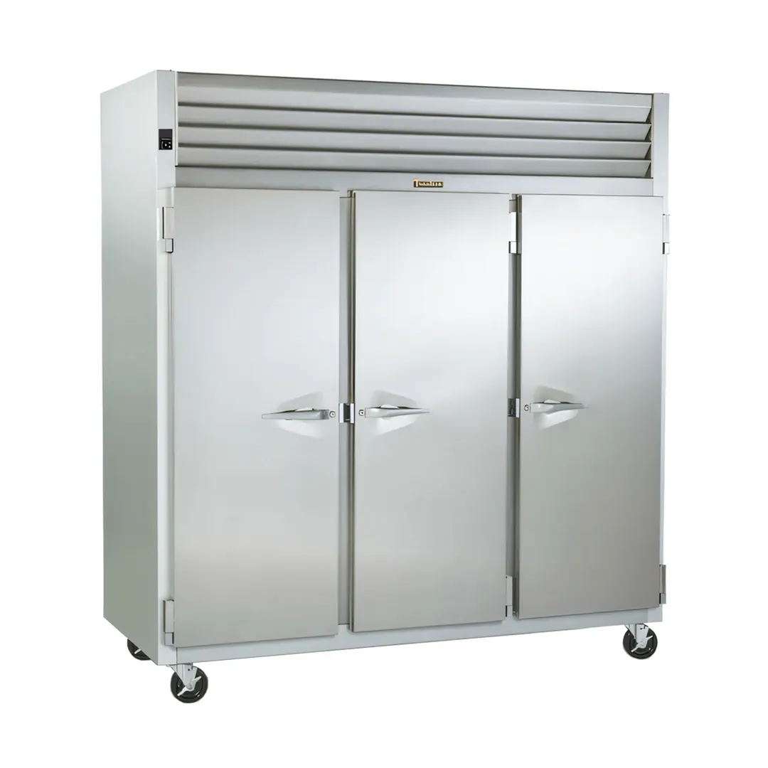 Traulsen RLT332N-FHS 76" 3-Solid Door Reach-In Freezer, Remote, 69.5 cu. ft., Stainless Steel
