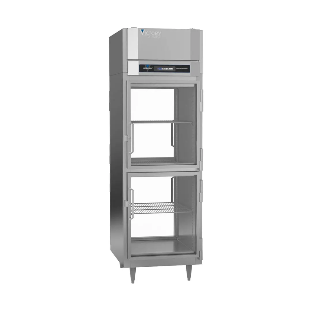 Victory FS-1D-S1-PT-HG-HC 27" 1-Section Pass-Thru Freezer, 4 Half Glass Doors, Top Mounted, 23 cu. ft.