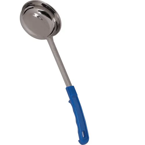 AllPoints 1371096 Portion Control Spoon Ladle, 8 Oz, 18/8 Stainless Steel with Blue Plastic Handle