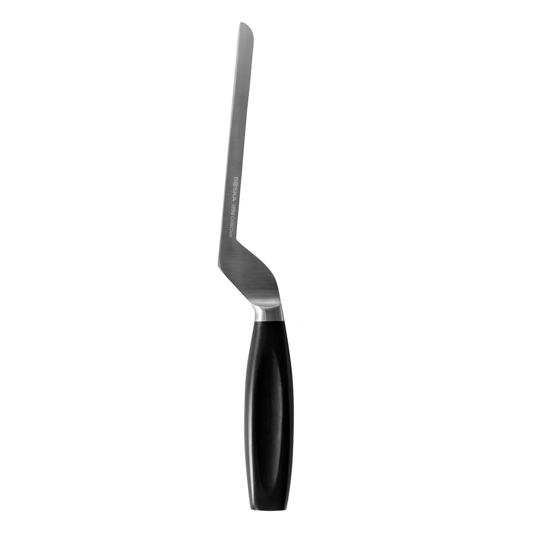 Boska 190002 Soft Cheese Knife – 140mm Black Full‑Tang 18/10 Stainless Steel Blade Plastic Handle