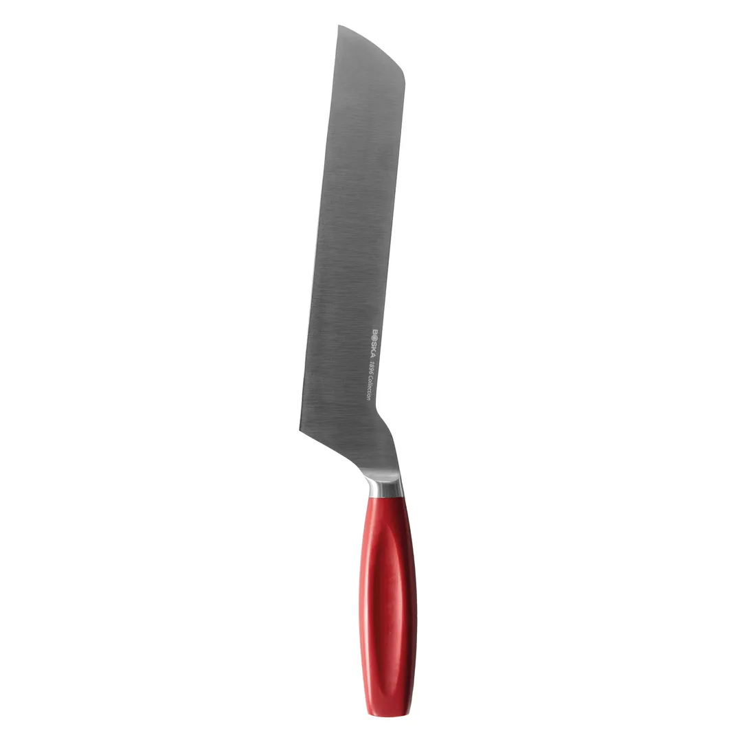 Boska 190011 Semi-Hard Cheese Knife, 210mm (8.3") Red 18/10 Stainless Steel Blade, Plastic Handle