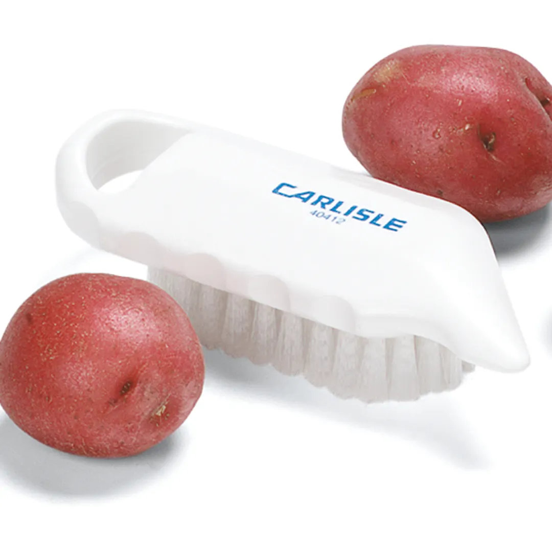Carlisle 4041202 Sparta Vegetable Brush, 5-3/4" Scraper Grip, Stiff Polyester Bristles, White