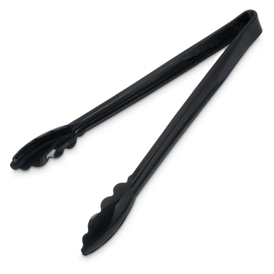 Carlisle 471203 Carly Tongs, 12" Black Plastic Serving Tongs, Up to 212°F, Dishwasher Safe, NSF