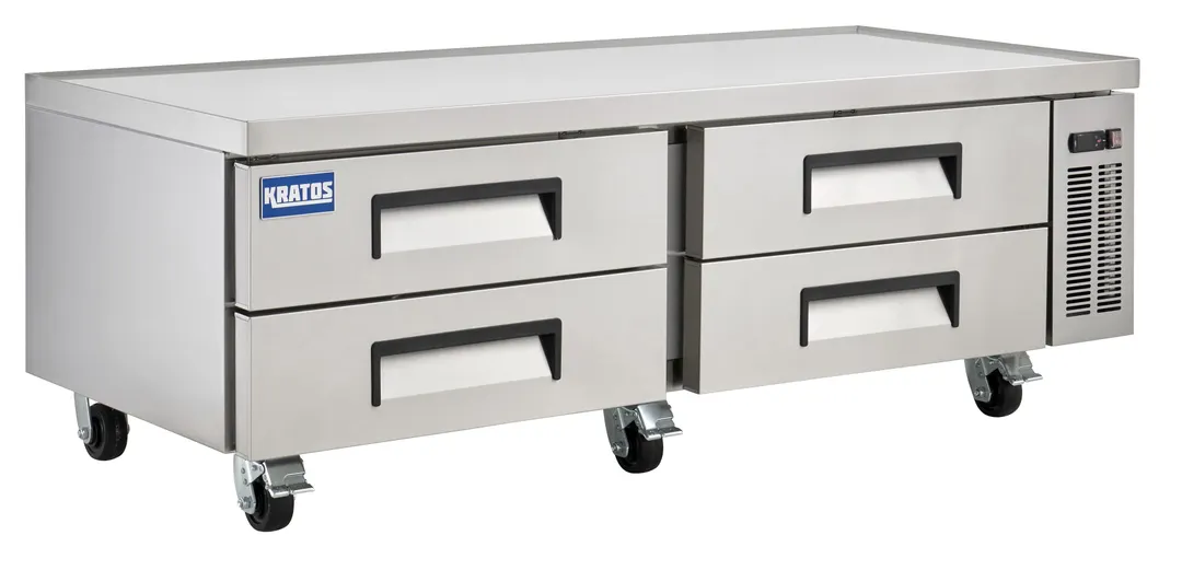 Hubert 197295 72" 4 Drawers Refrigerated Chef Base, Marine Edge, 16 cu. ft., Casters with Brakes