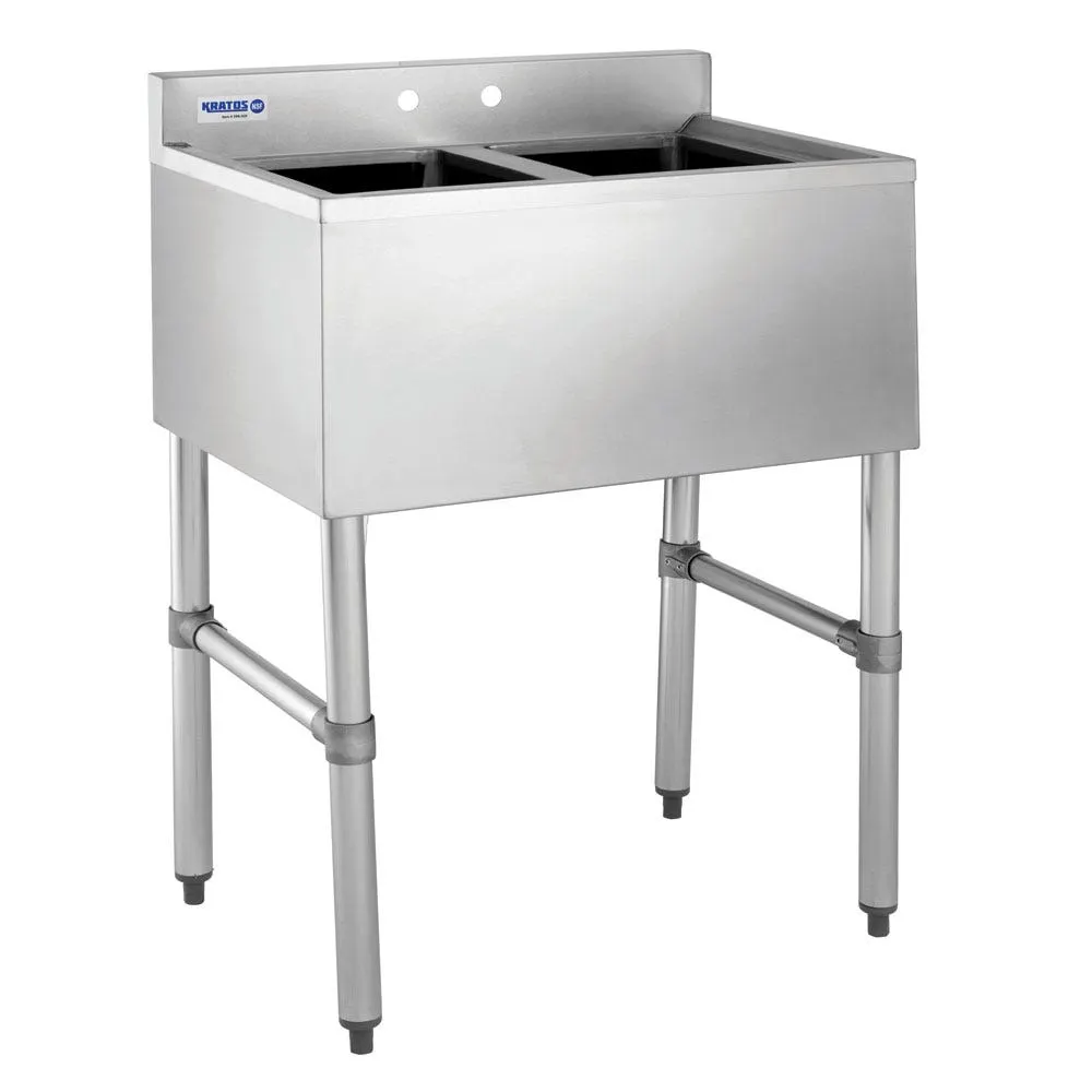 Hubert 29N-029 Kratos® Underbar Compartment Sink, 2 Bowls, 26"W X 18.75"D X 33"H