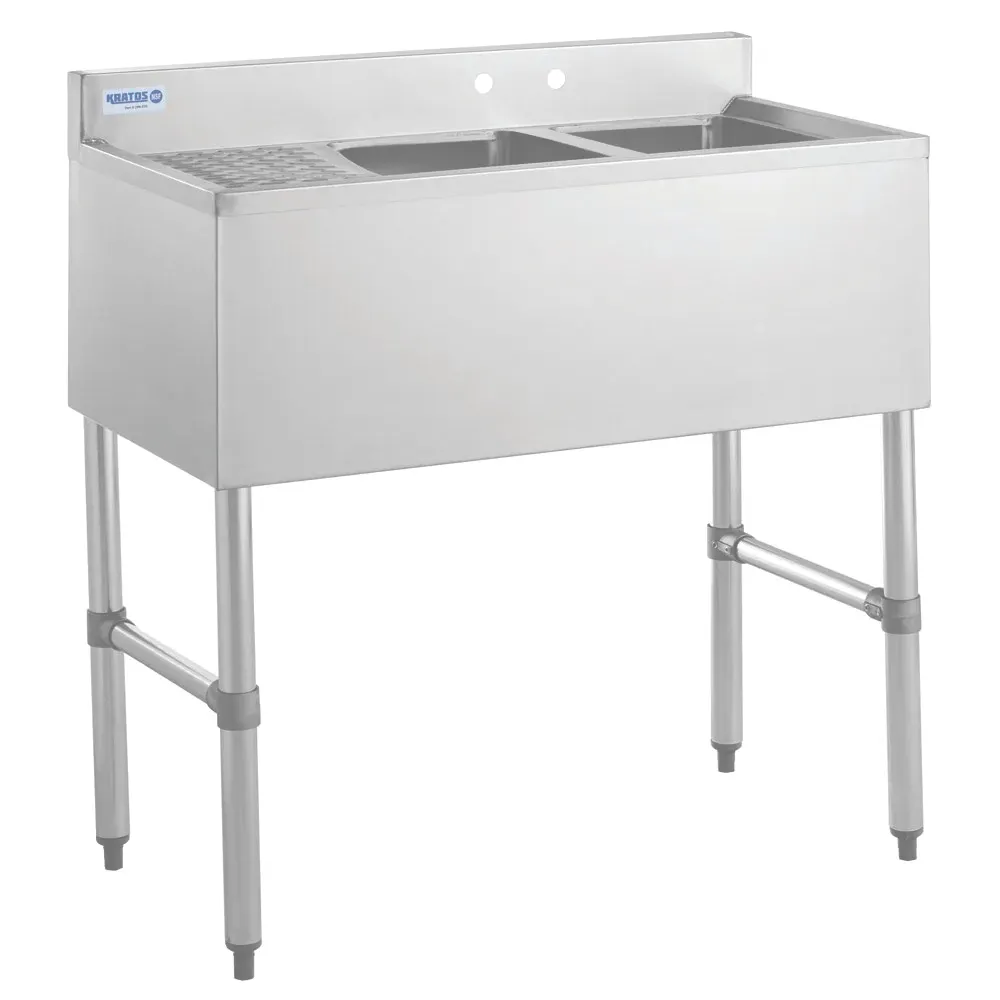 Hubert 29N-030 Kratos® Underbar Compartment Sink, 2 Bowls, 36"W X 18.75"D X 33"H