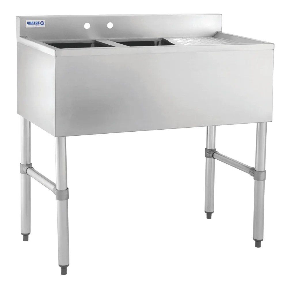 Hubert 29N-031 Kratos® Underbar Compartment Sink, 2 Bowls, 36"W X 18.75"D X 33"H