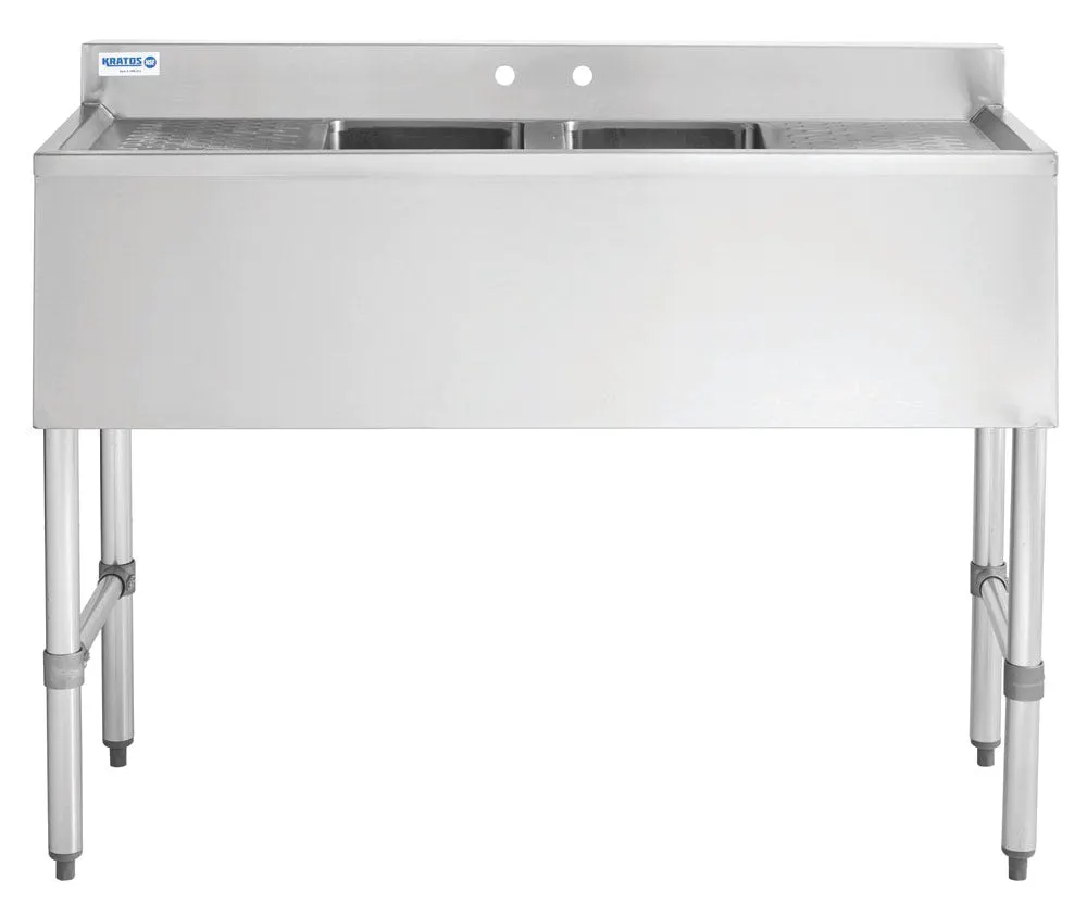 Hubert 29N-032 Kratos® Underbar Compartment Sink, 2 Bowls, 48"W X 18.75"D X 33"H