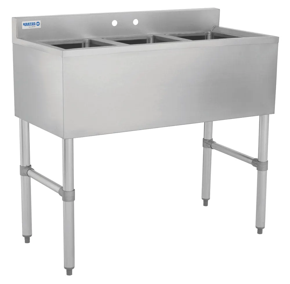 Hubert 29N-033 Kratos® Underbar Compartment Sink, 3 Bowls