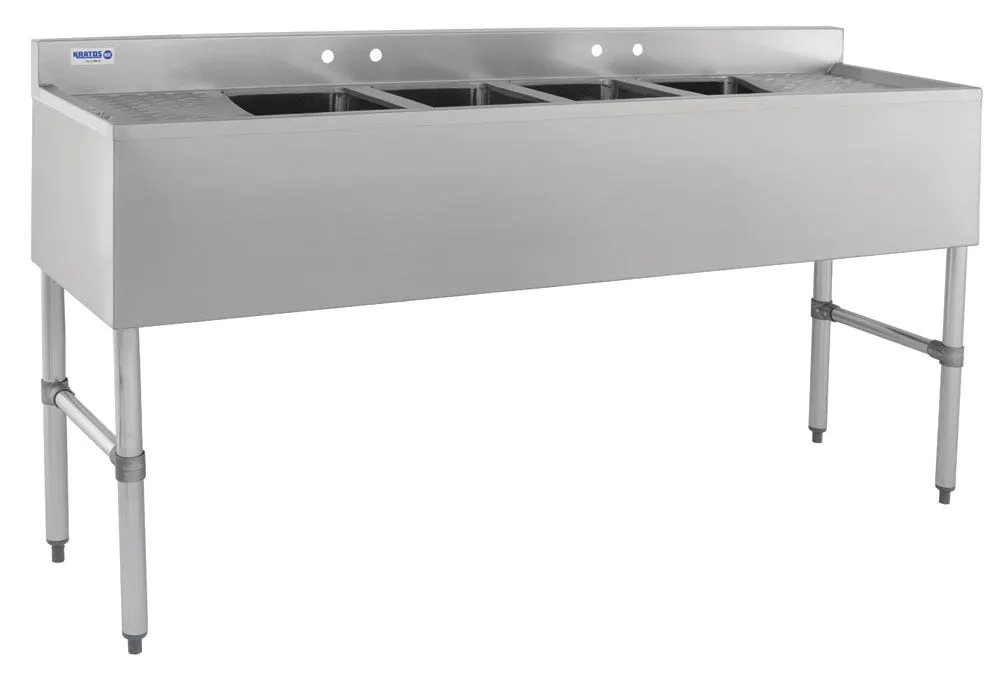 Hubert 29N-037 Kratos® Underbar Compartment Sink, 4 Bowls, 72"W X 18.75"D X 33"H