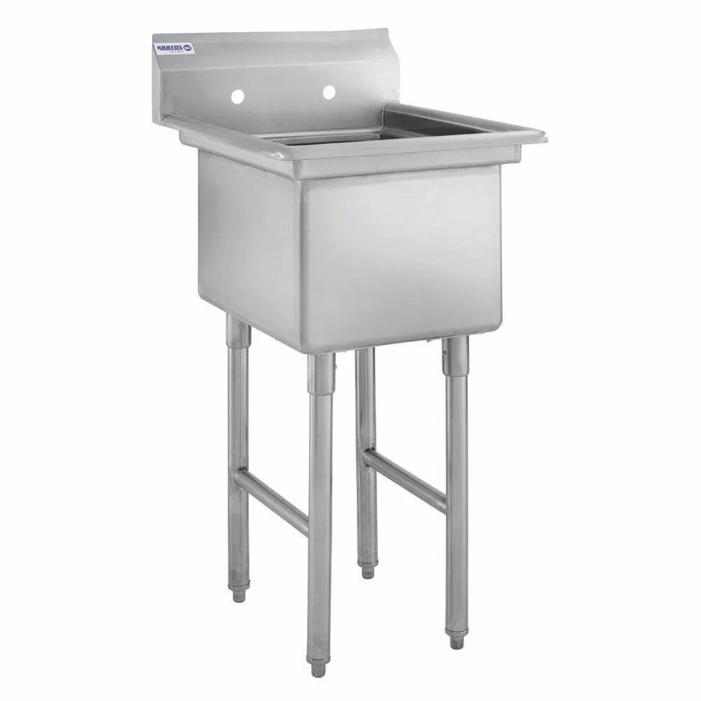 Hubert 29N-045 Kratos® 1 Compartment Sink, 22"W X 26"D X 43.75"H, 16 Ga, Bowl