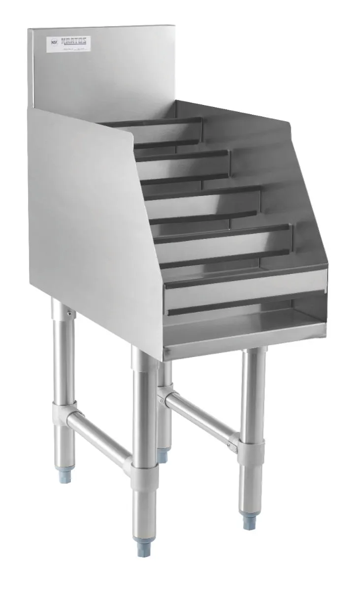 Hubert 32L-030 Kratos Five-Tiered Stainless Steel Liquor Display Rack, 23" D