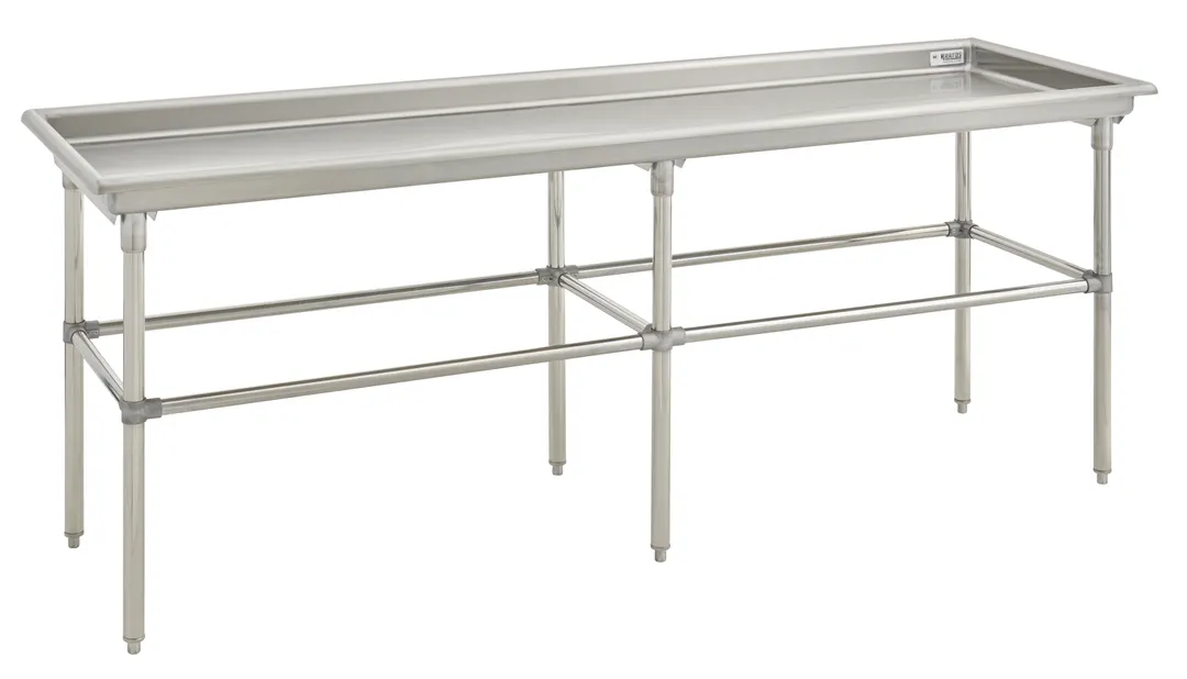 Hubert 47437 30"x96" Kratos Sorting Dishtable,, 16 Gauge Stainless Steel / 3" Upturn on All Sides