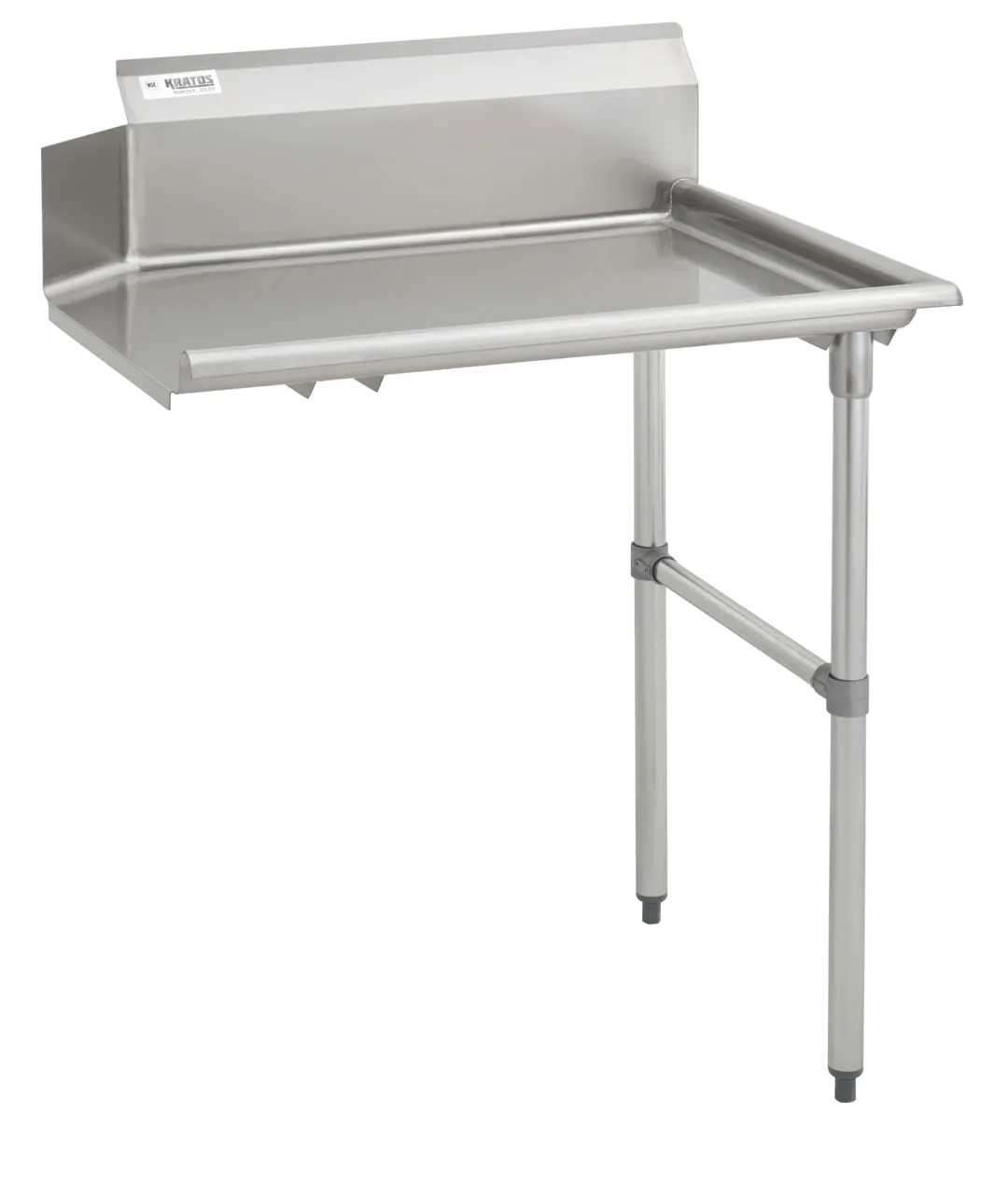 Hubert 53028 36" Kratos Clean Straight Dishtable, 16 Gauge Stainless Steel / Right Drainboard