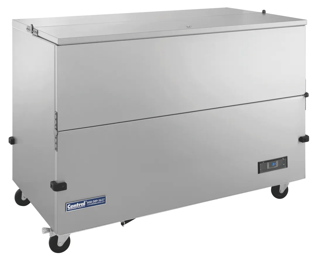 Hubert 69K-145 58" Stainless Steel School Milk Cooler, 10‑20 Crate Capacity, Single Access Cold‑Wall