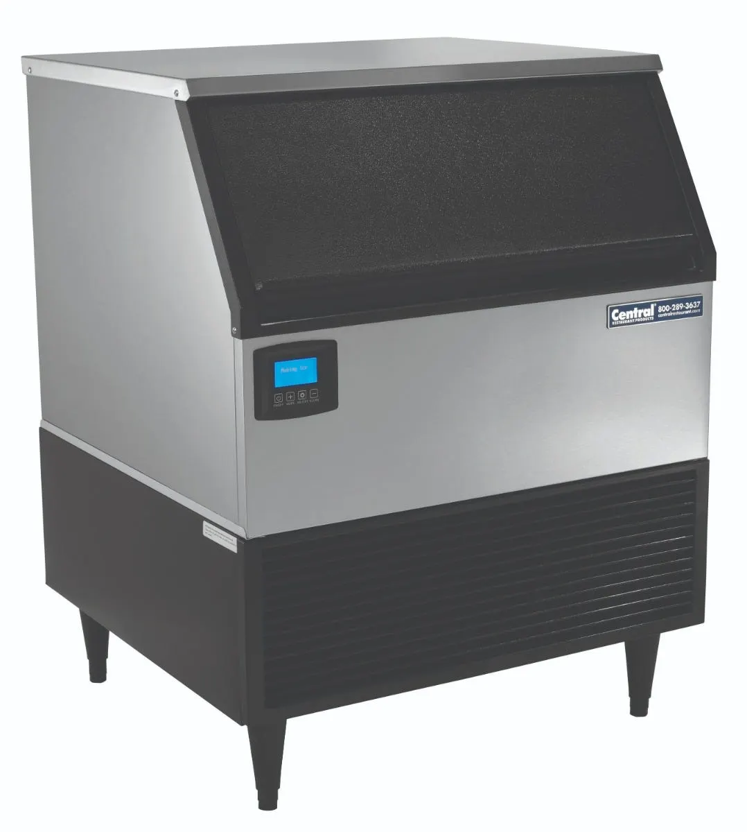 Hubert 69K-913 Ice Maker with Bin, 30" x 28" x 39", 100 lb Stainless Steel Bin, Half‑Cube Ice, 115V